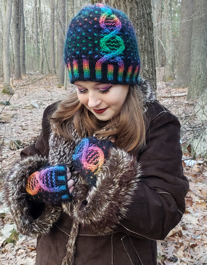 One Color Short of a Rainbow Hat and Mitts Kit - October Featured Pattern!