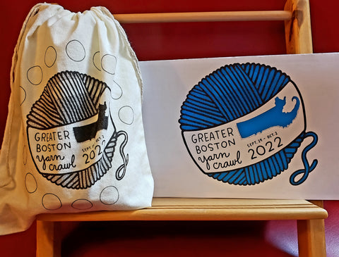 Greater Boston Yarn Crawl 2022 Project bags